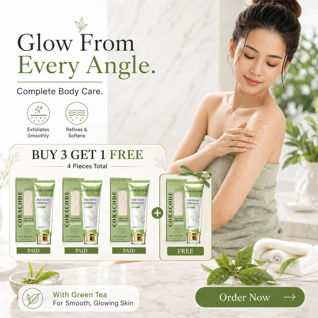 Buy 1 Get 1 FREE CORACODE Triple Enzyme Exfoliating Gel | 100g Each