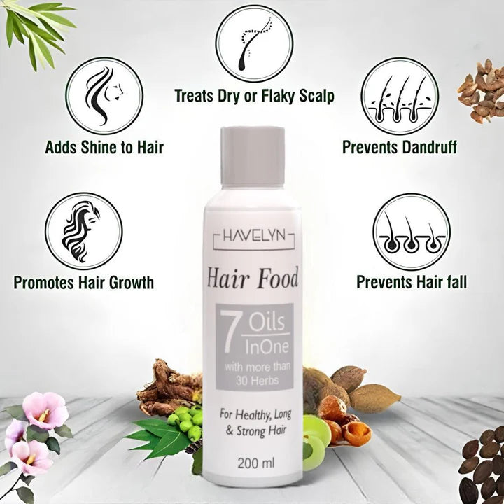 Organic Havelyn 7 in 1 Hair Food Oil || 200 ML || 7 oils & 30 Herbal Extracts