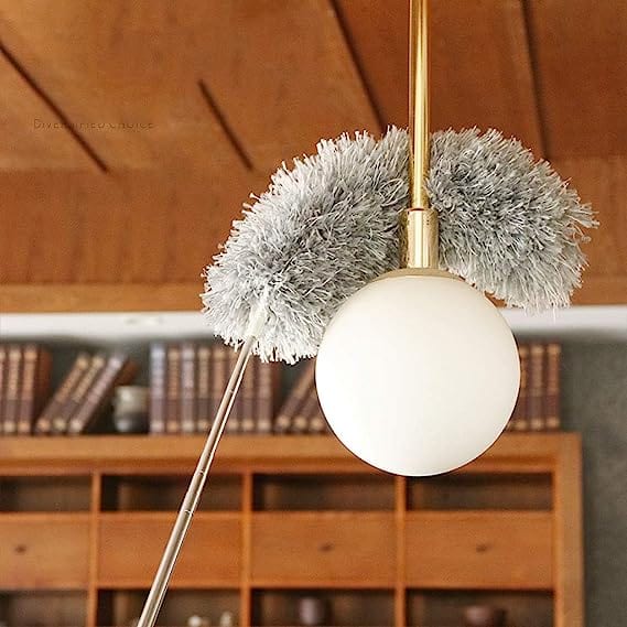 Flexible Microfiber Feather Duster Kit with 30-100 Inches Telescoping Extension Pole