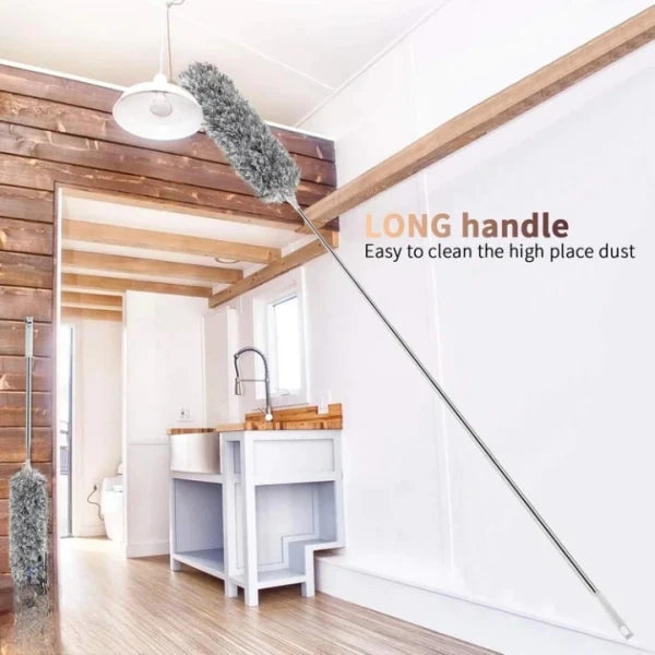 Flexible Microfiber Feather Duster Kit with 30-100 Inches Telescoping Extension Pole