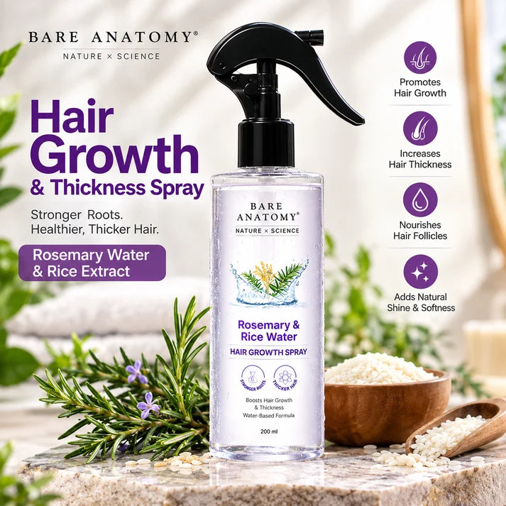 BARE ANATOMY Rosemary & Rice Water Hair Growth Spray (Buy 1 Get 1 Free)