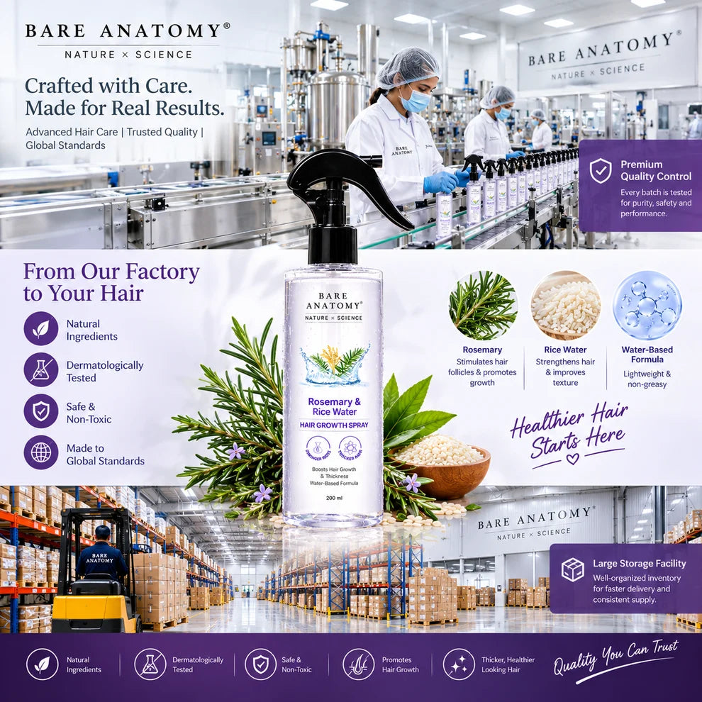 BARE ANATOMY Rosemary & Rice Water Hair Growth Spray (Buy 1 Get 1 Free)