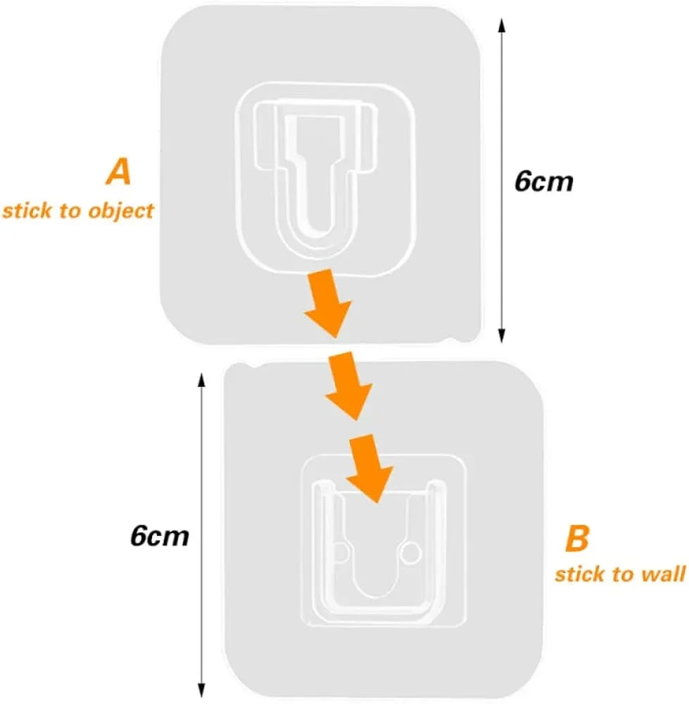 Double-Sided Adhesive Wall Hook (10 Pairs)