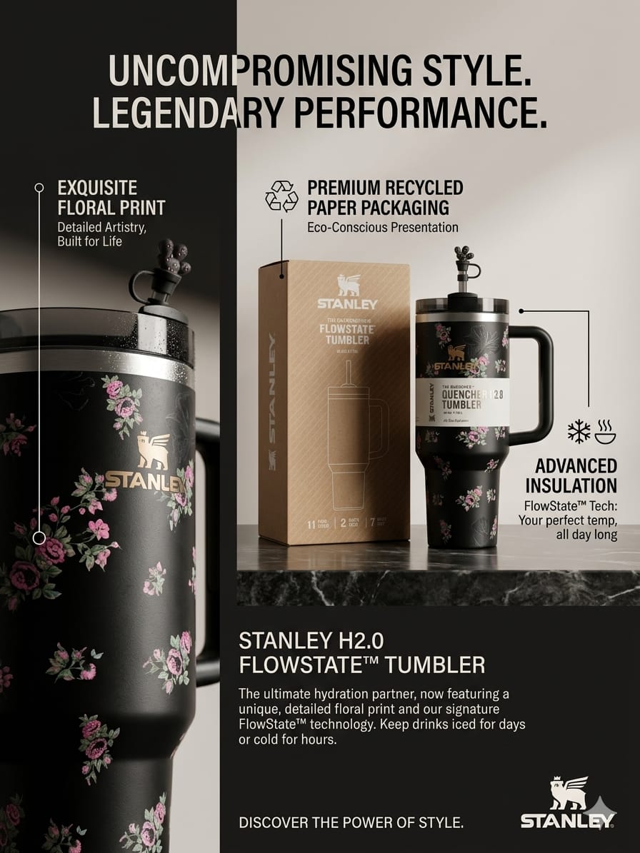 Stanley Tumbler Thermos Cup L.V Printed-Pink