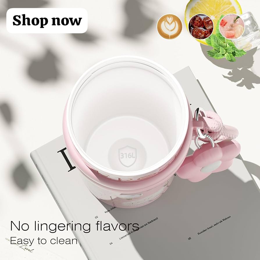 24 oz Stainless Steel Tumbler with Lid and Straw, Insulated Coffee Mug, Leak Proof, Portable Iced Travel Water Bottle,