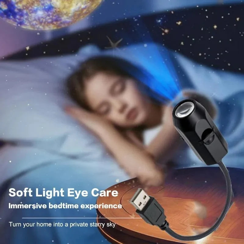 USB Planet Projector Lamp – Multi-Pattern Galaxy Night Light