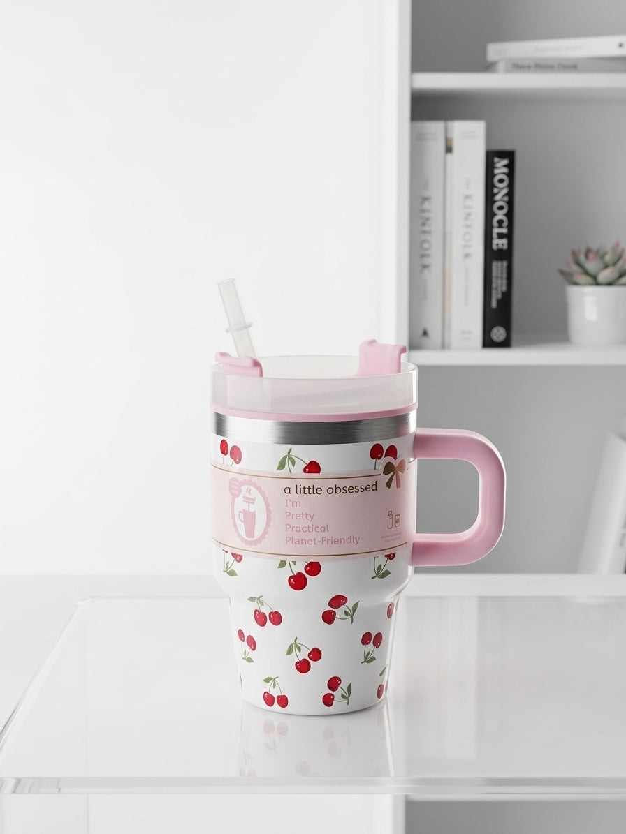 Mini Floral Water Tumbler – 414ml Compact Hydration Bottle | Trendy Everyday Essential