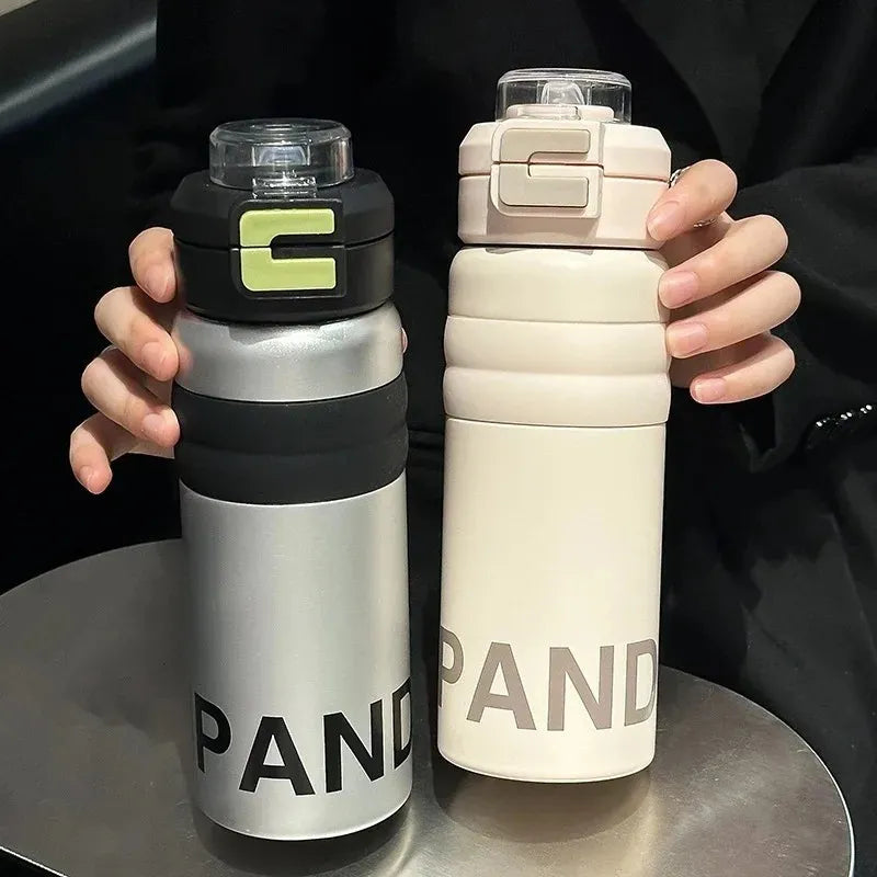 (600Ml) 316 Stainless Steel Insulated Mug Portable Travel Kids Straw Cold and Thermal Thermos Student Water Bottle