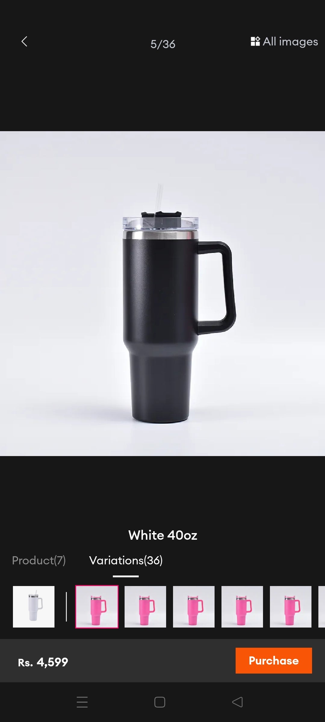 TIVAXO 40 oz Insulated Tumbler with Handle & Stainless Steel Straw – Premium Travel Mug (black)